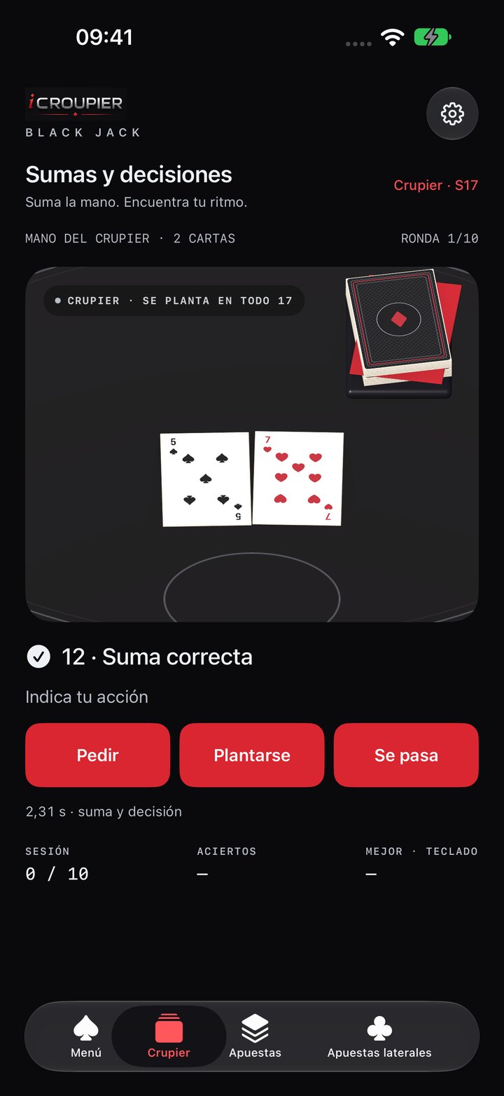 Pantallas de la app · Sumas y decisiones