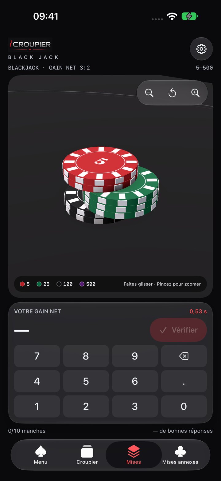 Écrans de l’app · Mises et paiements
