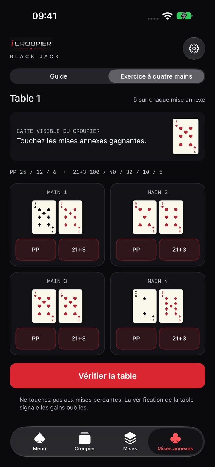 Écrans de l’app · Mises annexes