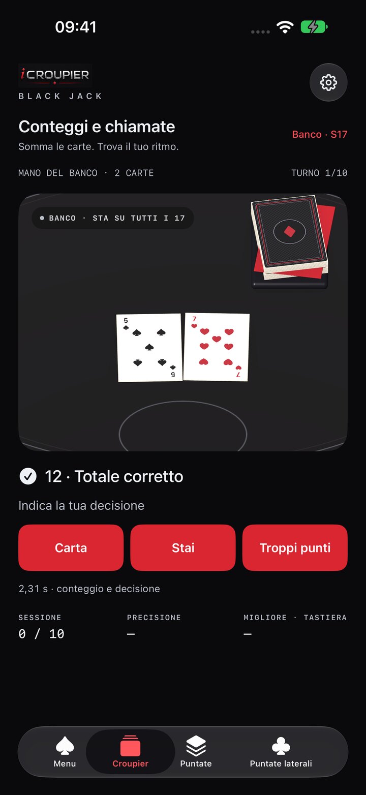 Schermate dell’app · Conteggi e chiamate