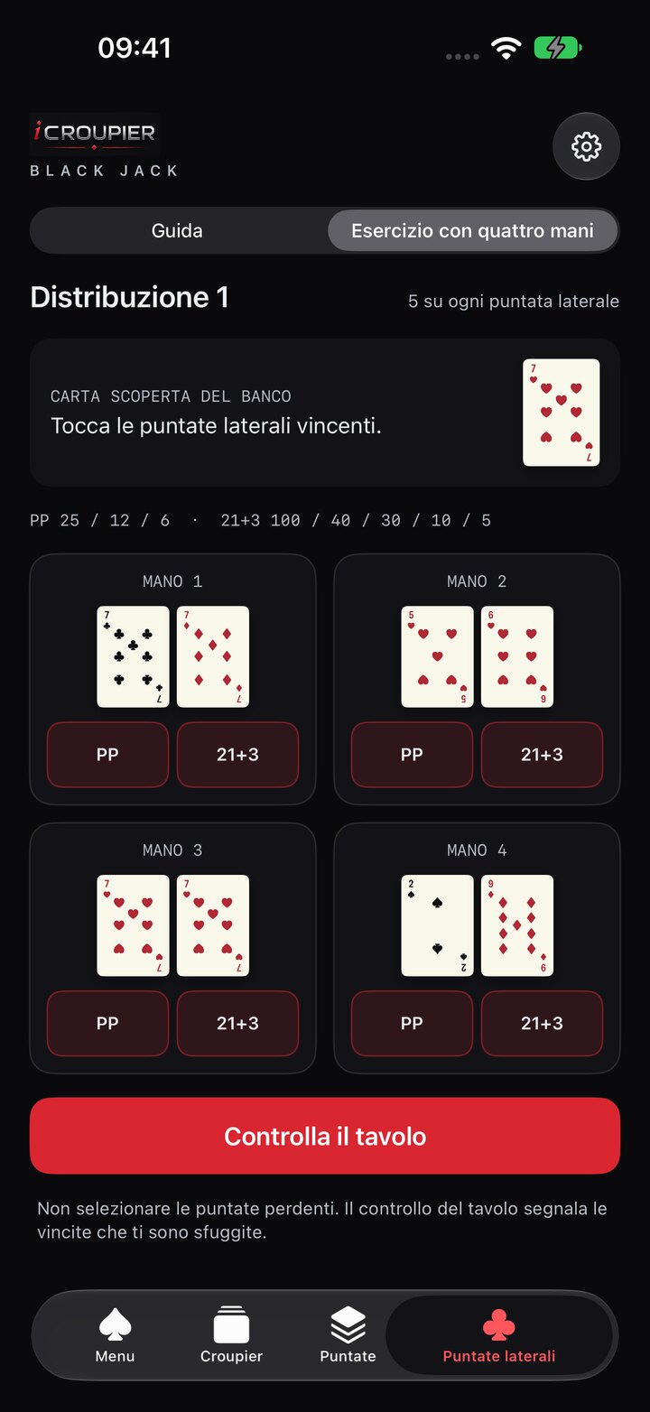 Schermate dell’app · Puntate laterali